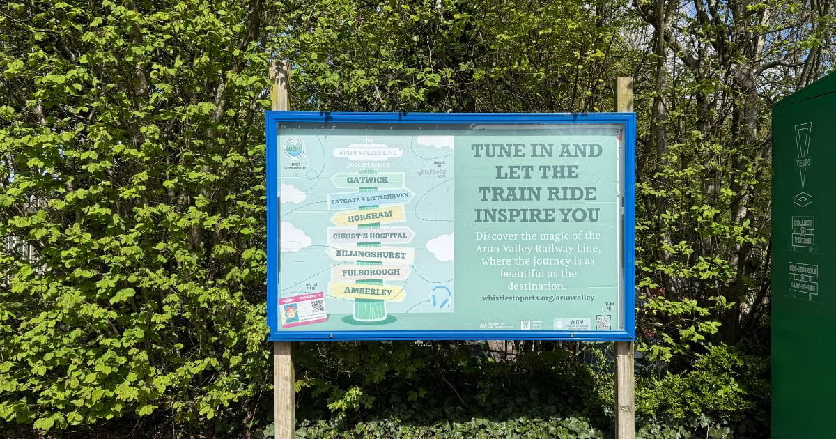 Arun Valley Line Podcast poster at Amberley Station