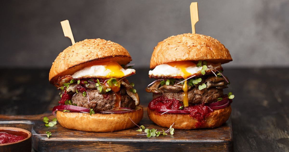 Stock image of beef burgers