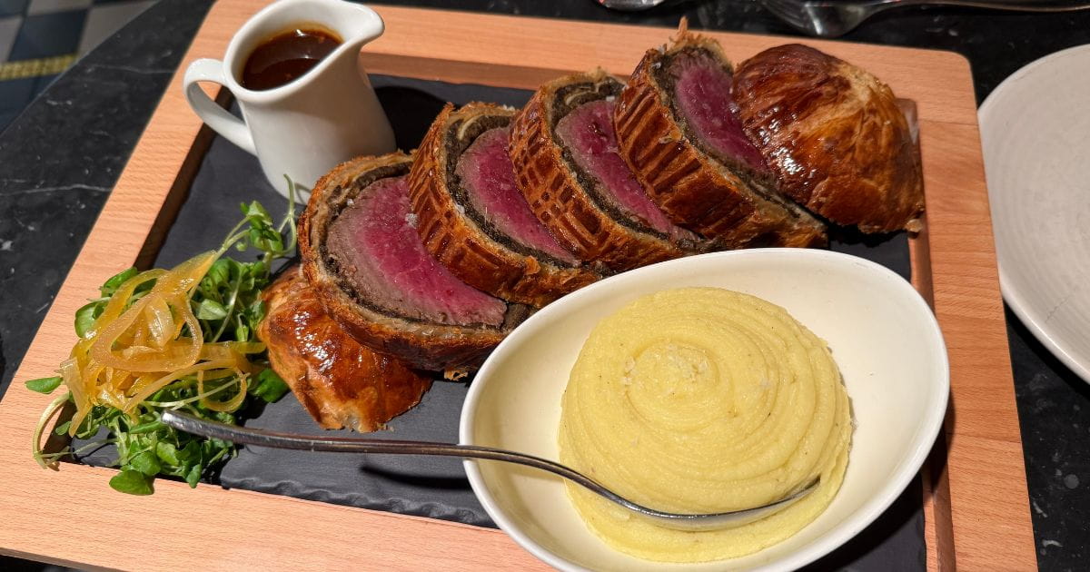 Beef wellington experience Battersea Power Station