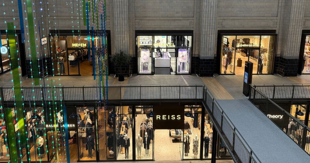 High end shops Chanel Reiss Ralph Lauren Battersea Power Station