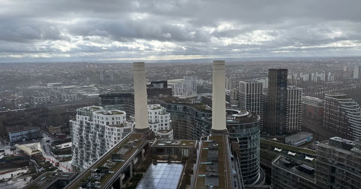 View from the Chimney Lift Battersea Power Station