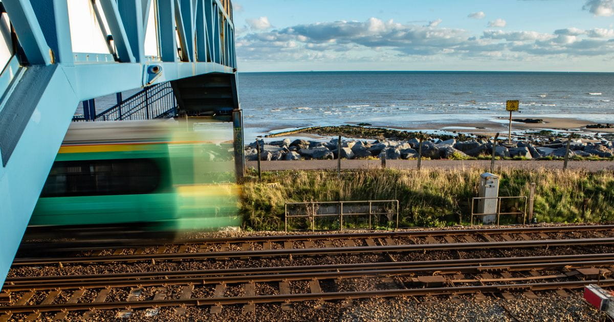 Southern train passing through Bexhill