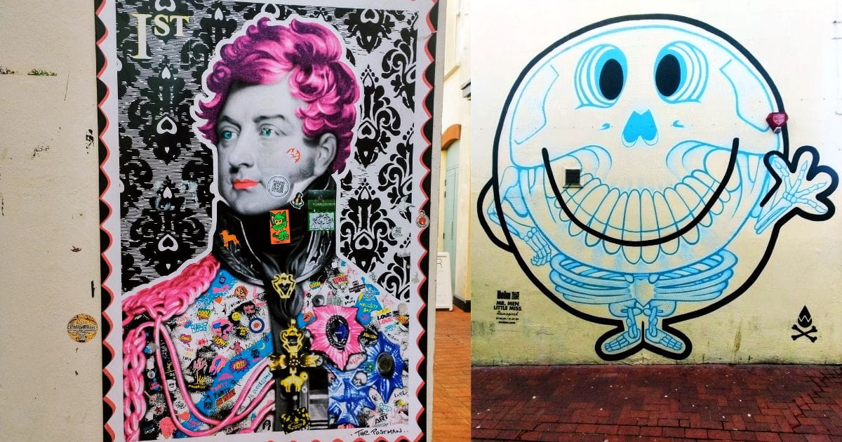 The Prince Regent and Mr Happy Brighton street art