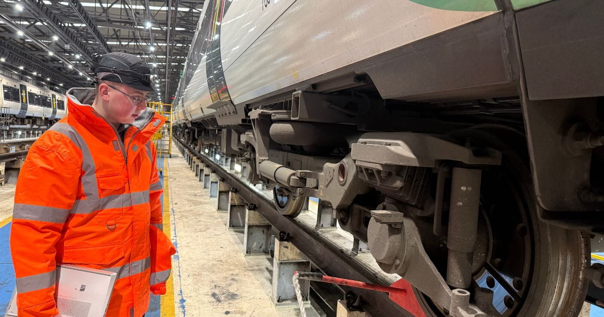 Engineer checking a train at Slehurst depot
