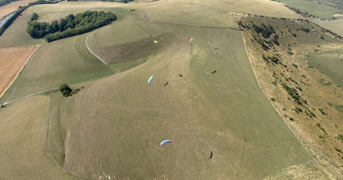 View While Paragliding South Downs