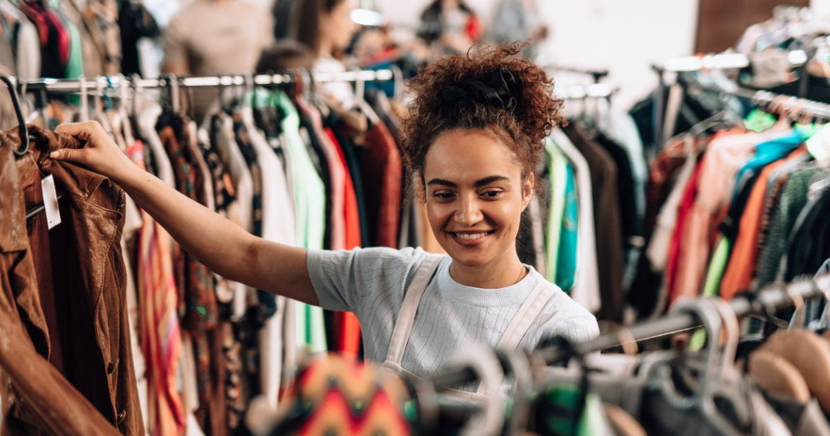 A stock image of a woman shopping
