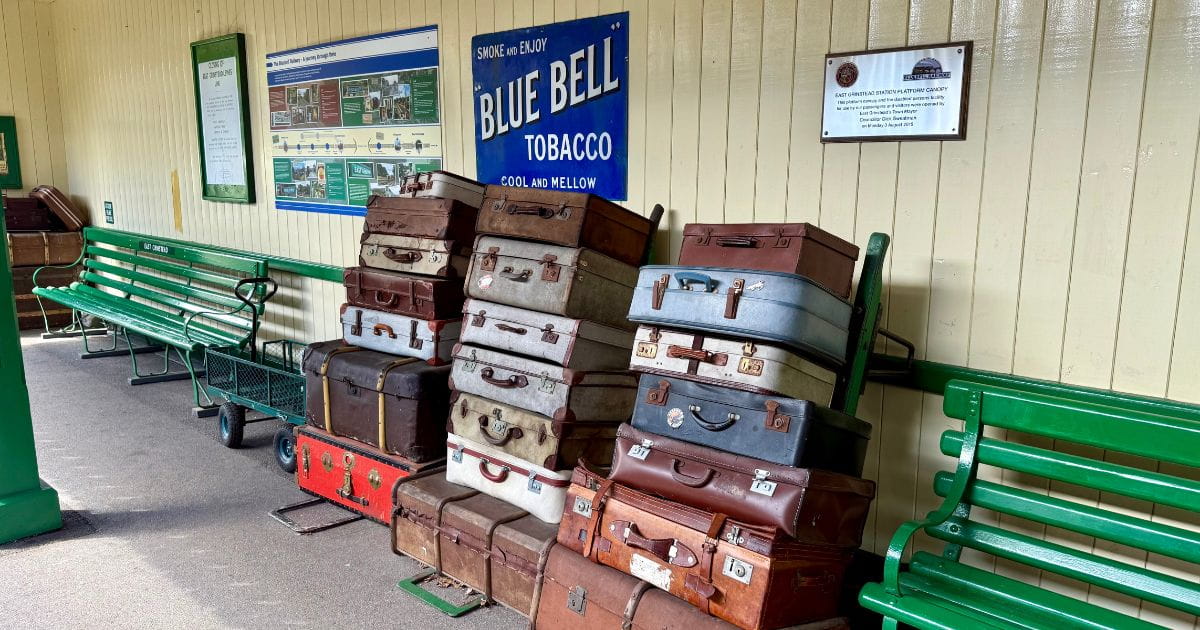 Vintage luggage at Bluebell Railway