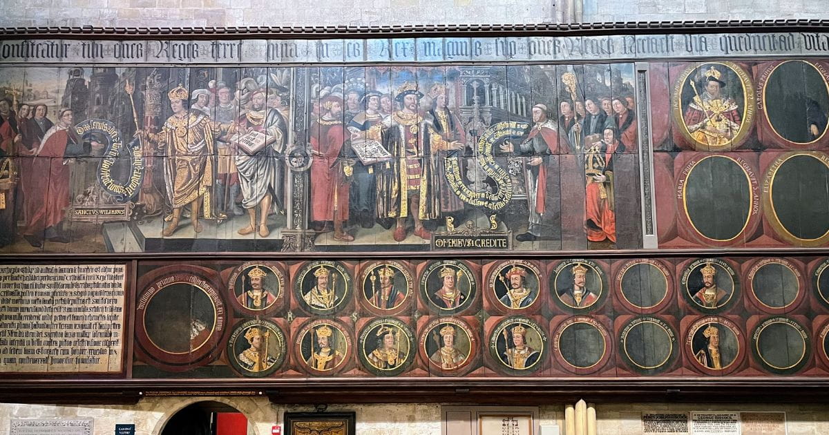 Rare Tudor paintings inside Chichester Cathedral
