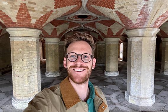 Closeup of a man in the Crystal Palace subway