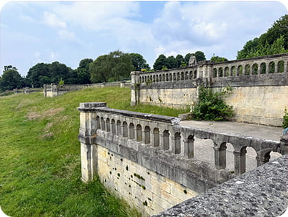 Landscape hill with terraced walls