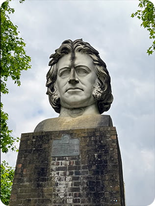Large bust statue of Joseph Paxton