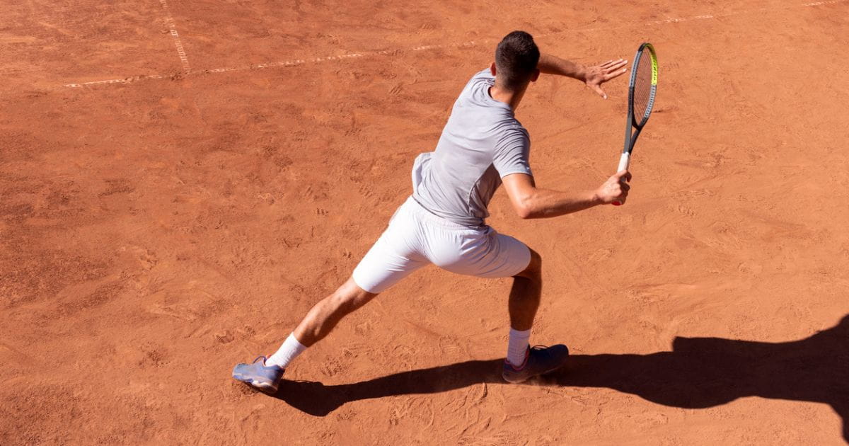 Tennis player on a clay court