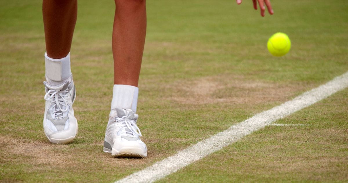 Tennis player with a tennis ball