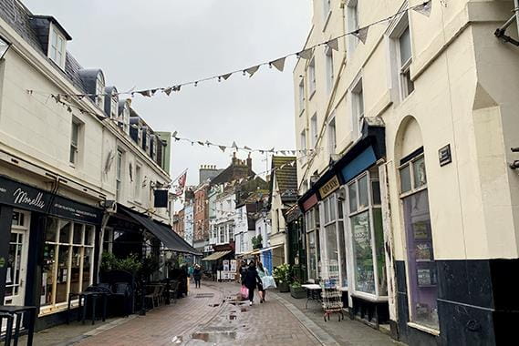 A photo of the street in Hastings