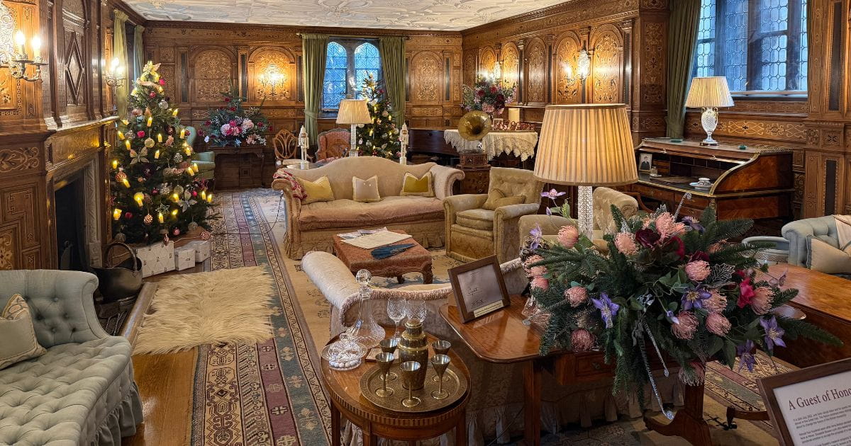 Decorated rooms at Hever Castle for Christmas