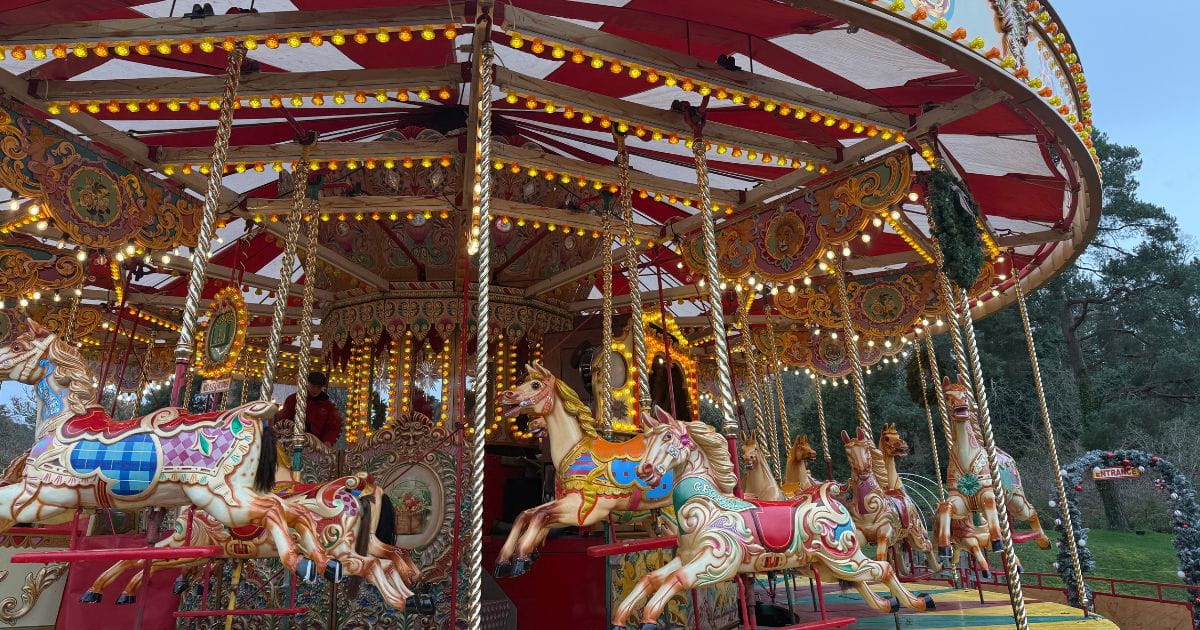 Vintage carousel at Hever Castle for Christmas
