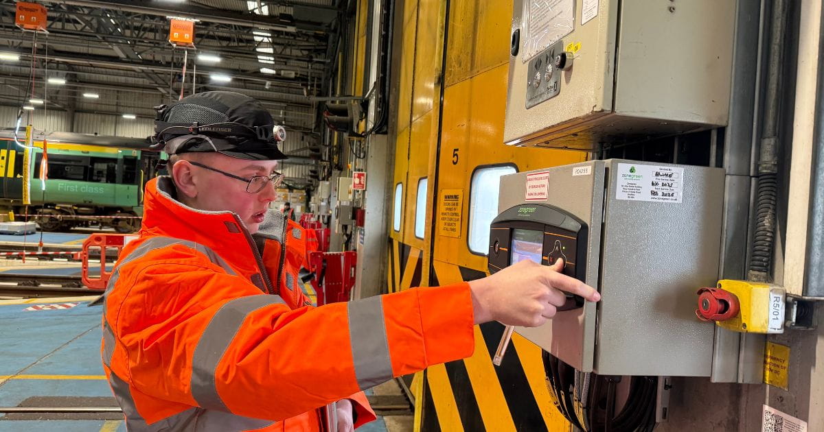 Engineer working inside Selhurst Depot
