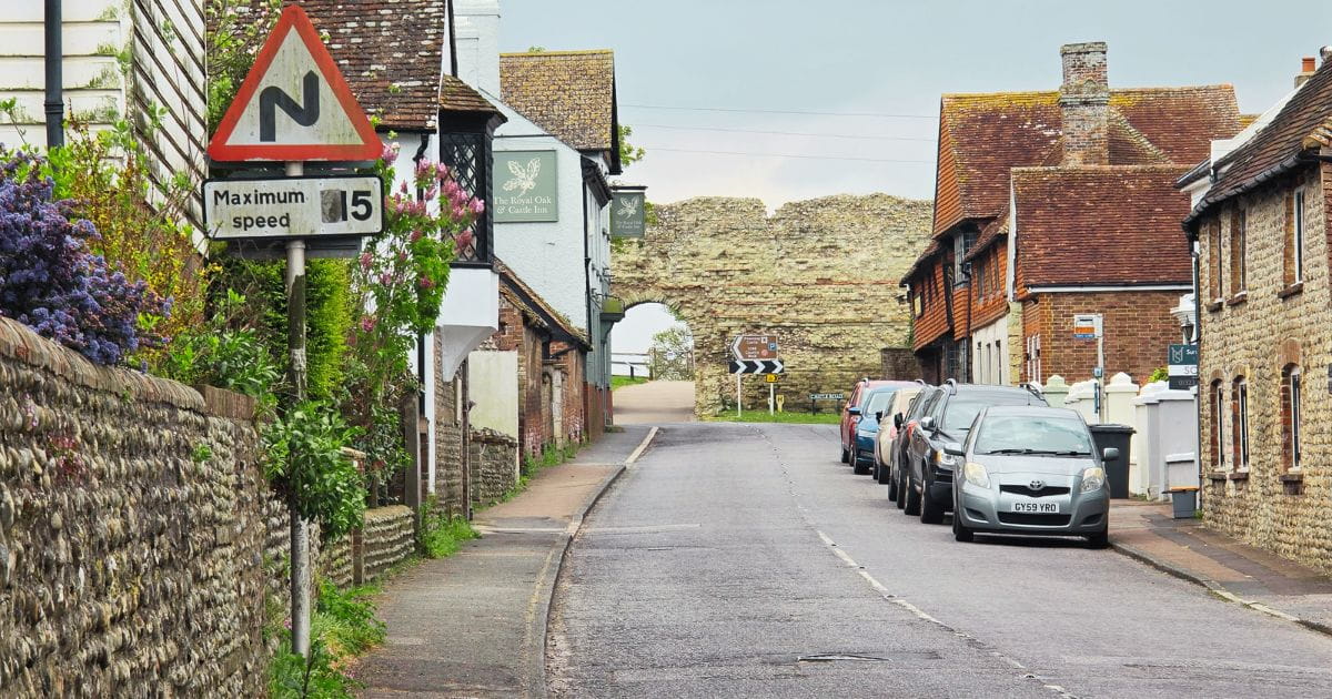 Pevensey high street quaint English village Sussex
