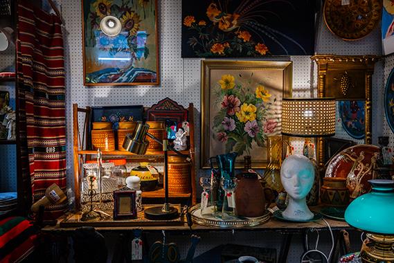 Second hand items in a shop