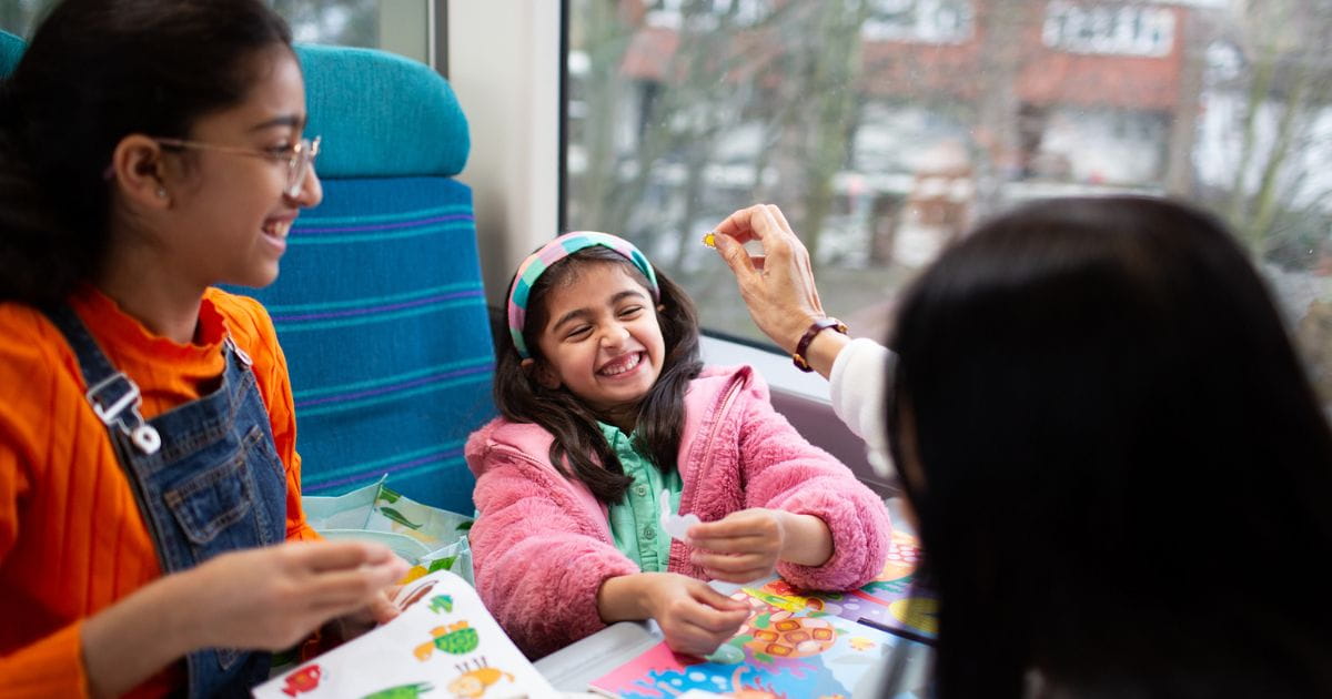 Family on a Southern train
