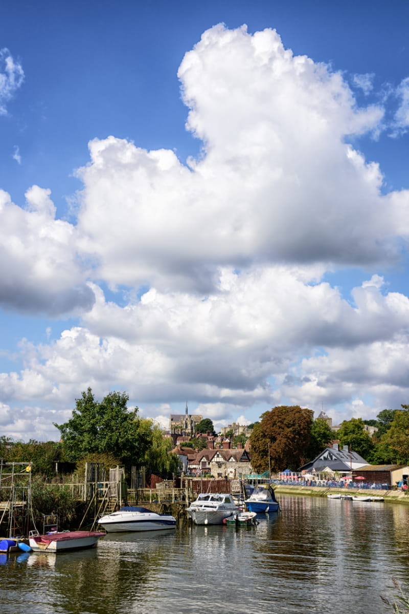 a small boat in a body of water