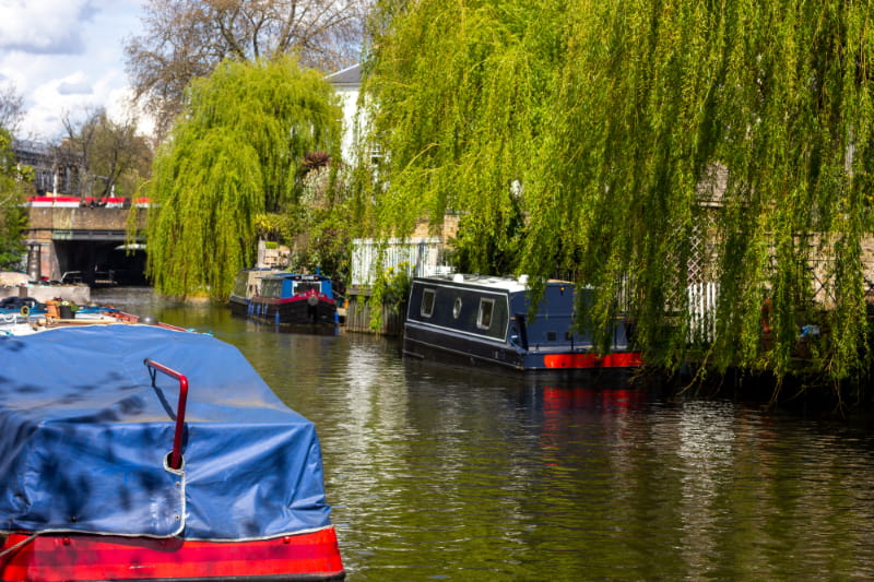 a small boat in a body of water