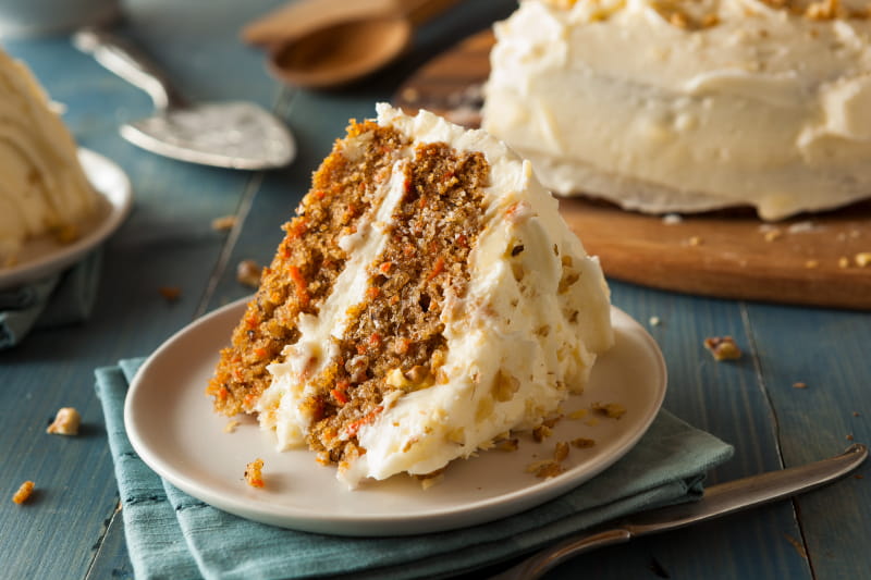 a piece of cake on a plate