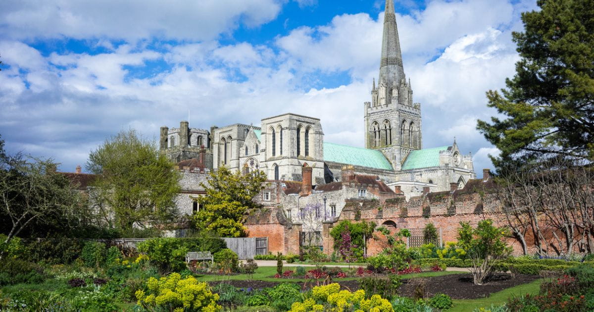Chichester Cathedral and the Bishops Gardens, Chichester, West Sussex