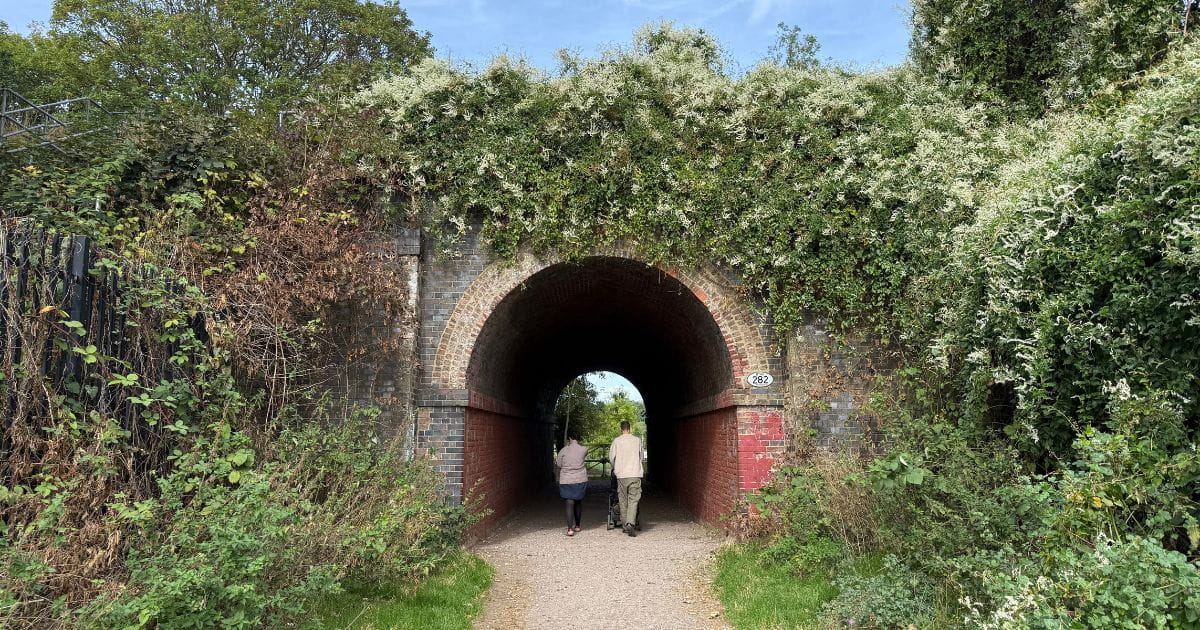 Railway overpass Warren Farm nonsuch park Surrey London