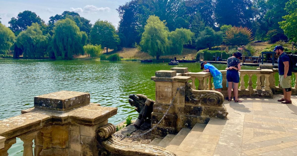 Boating on the lake at Hever Castle and Gardens summer family activities