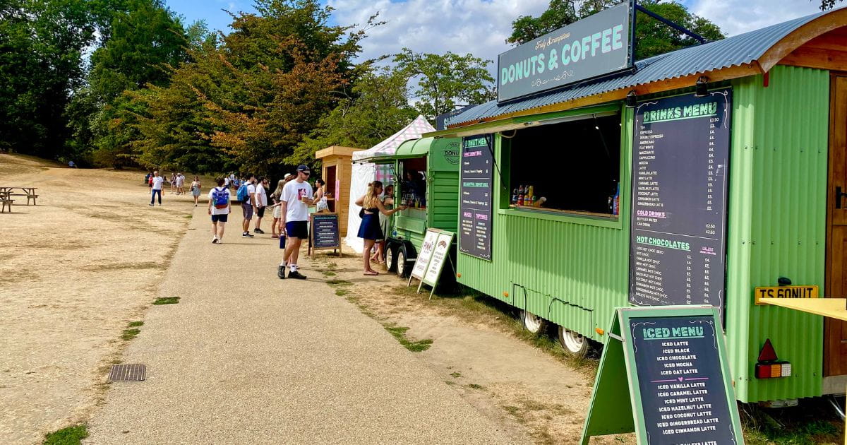 Food and drink at Hever Castle and Gardens in summer