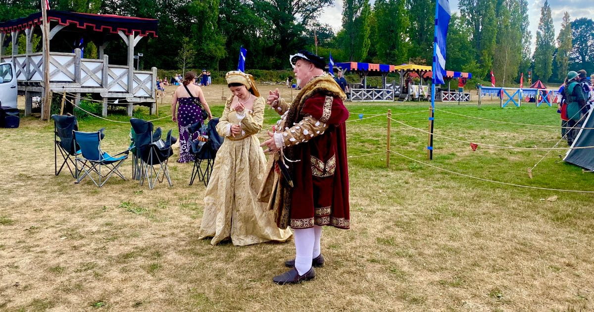 King Henry VIII and Anne Boleyn at Hever Castle in summer