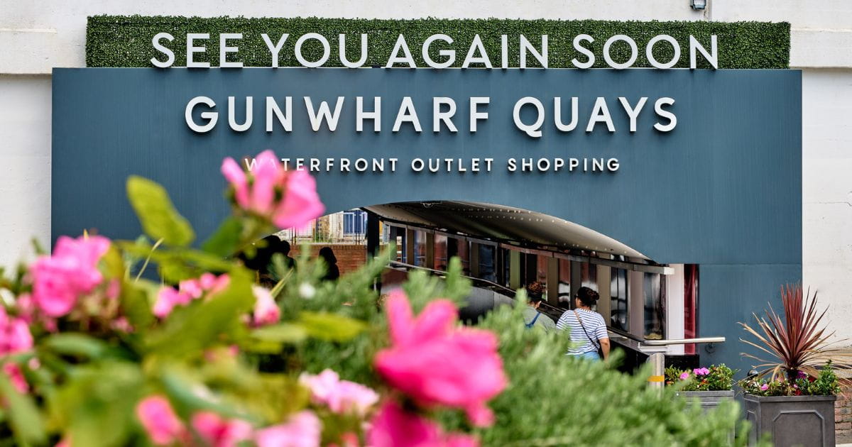 Gunwharf Quays shopping centre waterside waterfront Portsmouth