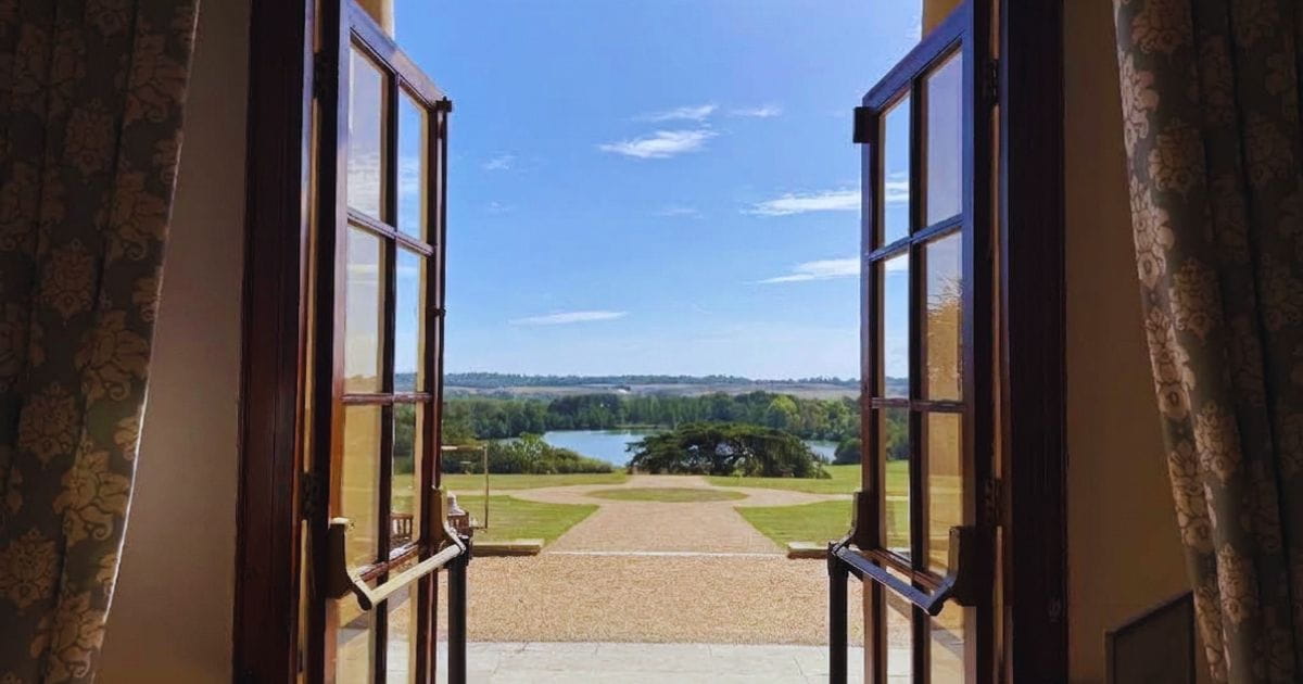 View out of Gatton Hall out onto Gatton Park