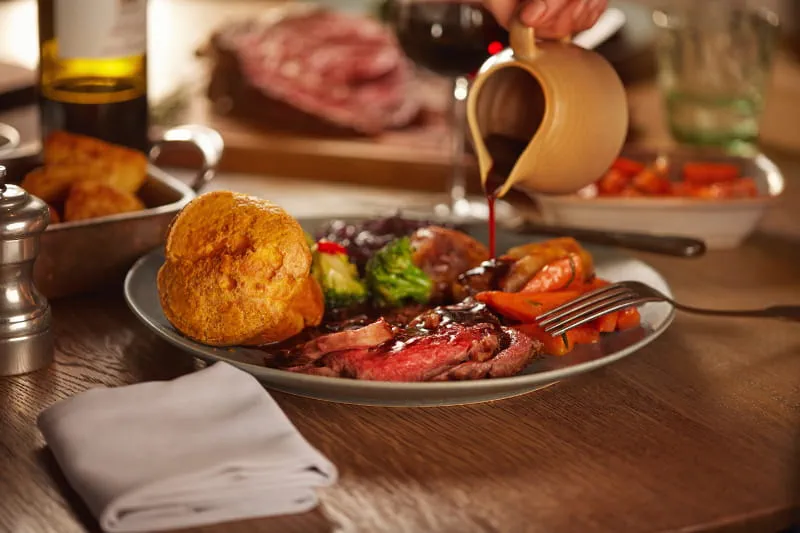 a plate of food on a table
