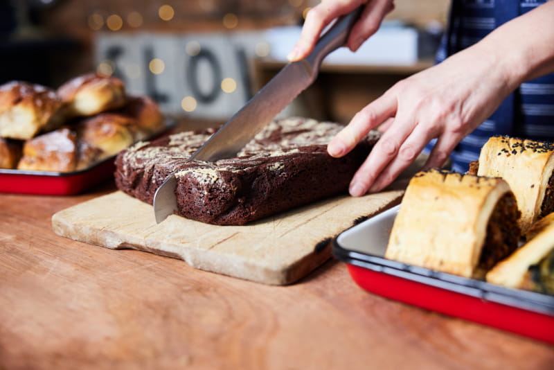 a wooden cutting board