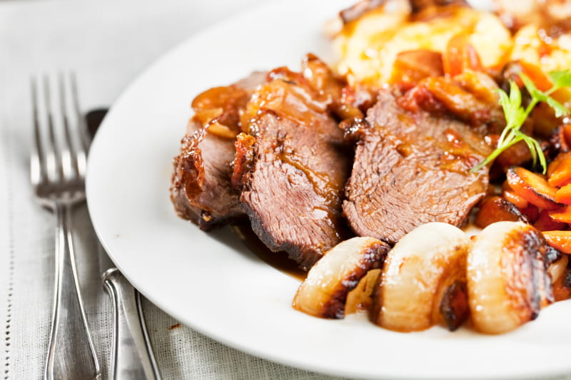 a plate of food with a fork
